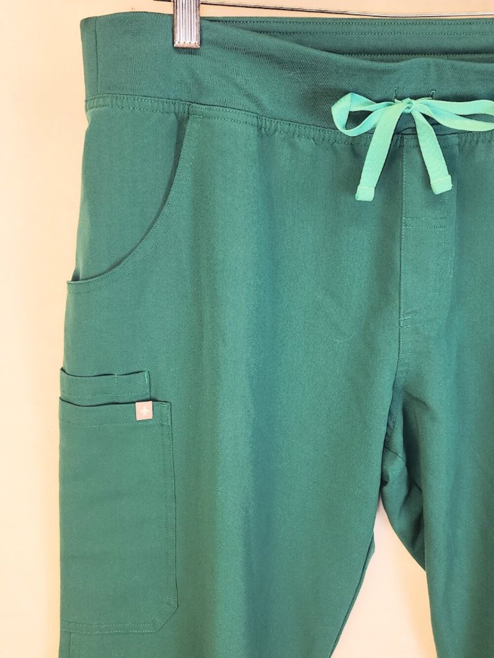Figs Pants Womens XL Green Technical Collection Cargo Nursing Drawstring Scrubs